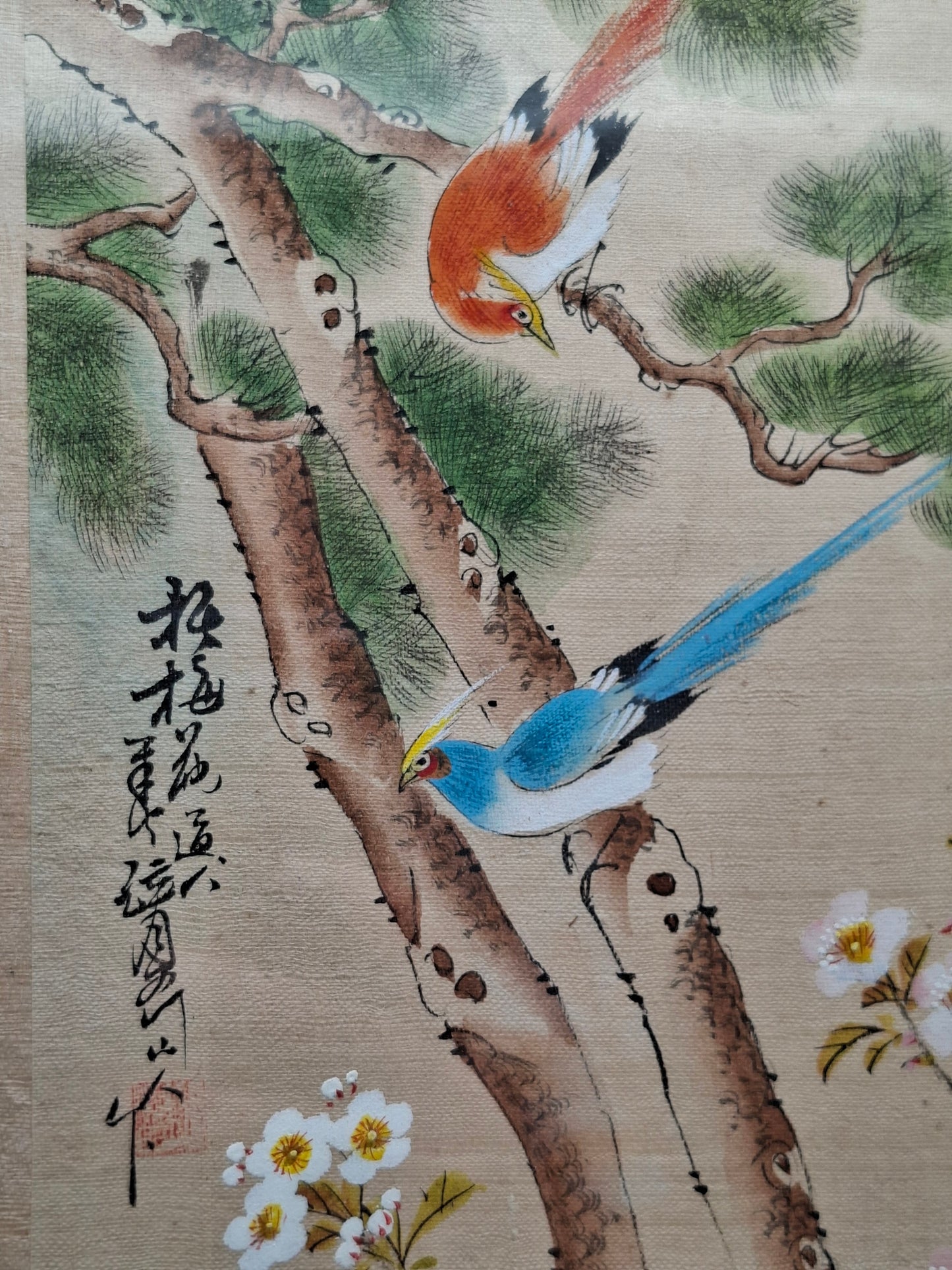 Chinees Zijdeschilderij – Symboliek van Natuur en Harmonie