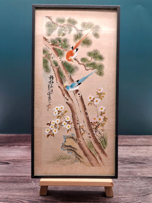 Chinees Zijdeschilderij – Symboliek van Natuur en Harmonie