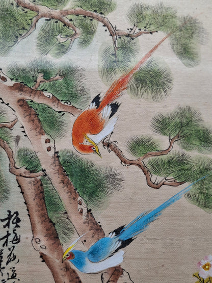 Chinees Zijdeschilderij – Symboliek van Natuur en Harmonie