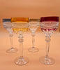 Vintage Hofbauer Kristallen Wijnglazen – Set van 4 | Kleurrijk Glaswerk uit de Jaren '50
