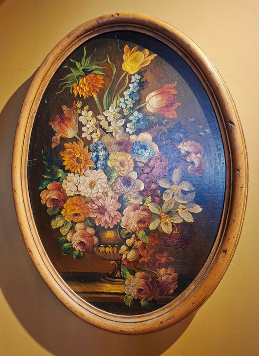 Antiek bloemstilleven in Olieverf – Tijdloze Schoonheid